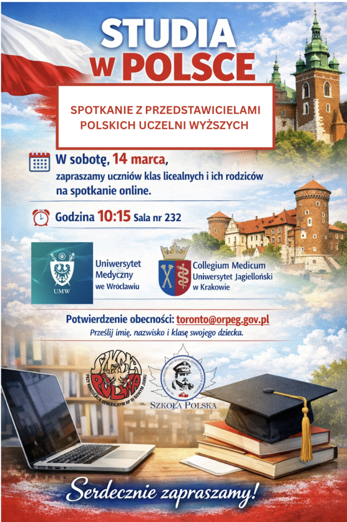 STUDIA W POLSCE – SPOTKANIE Z PRZEDSTAWICIELAMI POLSKICH UCZELNI WYŻSZYCH W NASZEJ SZKOLE